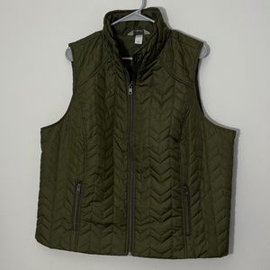 cj banks green polyester vest